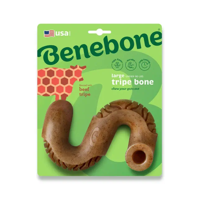 Benebone Tripe Dog Bone Chew Toy - L