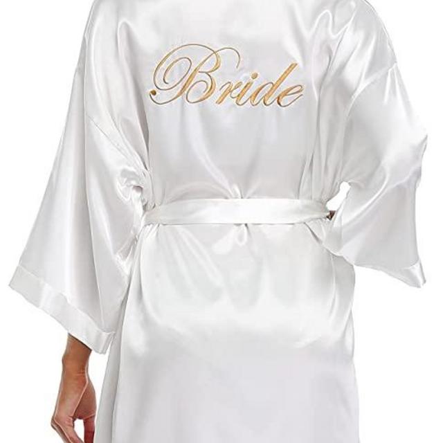 PENGEE Women's Short Kimono Robe Soft Bride Bridesmaid Robes for Wedding Party Bridal Robes Getting Ready