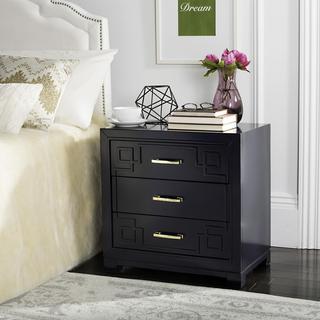 Raina Three Drawer Greek Key Nightstand