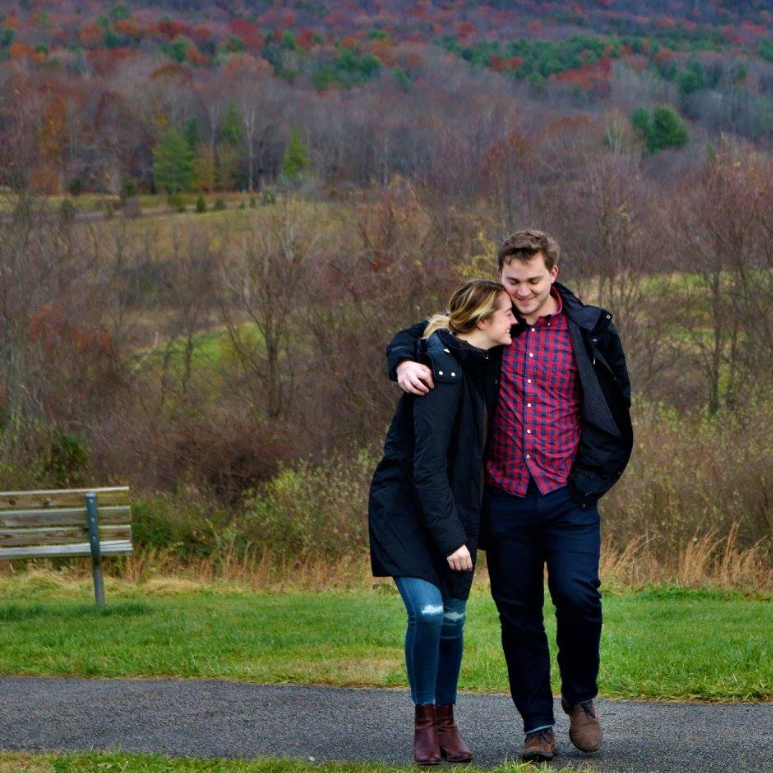 Right after Scott proposed in Blacksburg @ Hayden's secret spot