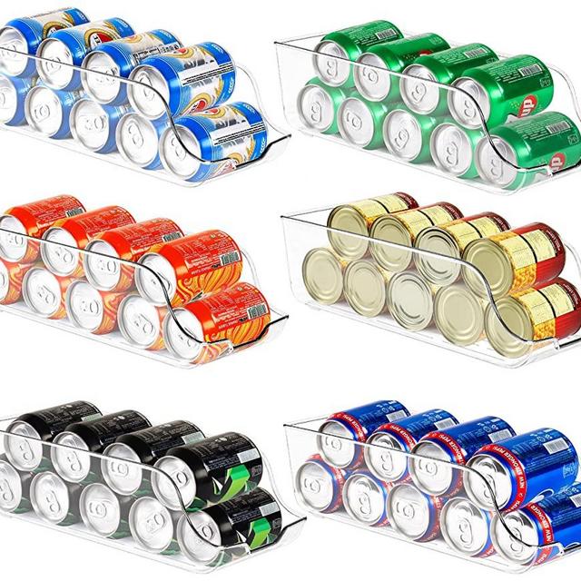 Utopia Kitchen Can Organizer For Pantry (Pack of 6) - Soda Can Organizer For Refrigerator - Can Storage Organizer Pantry, Fridge & Freezer Organization - Holds Food & Soup Can (Clear)
