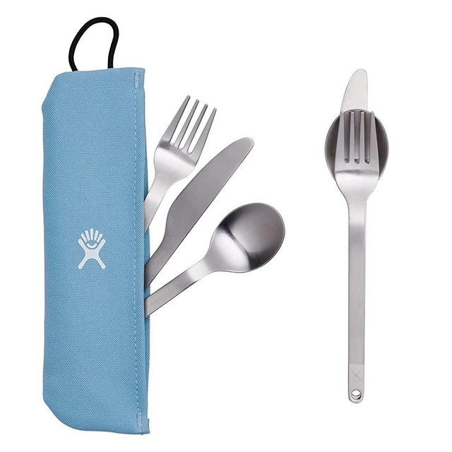 Hydro Flask Flatware Set - Stainless Steel Portable Travel Camping Dinnerware Silverware Eating Utensils Outdoor Kitchen