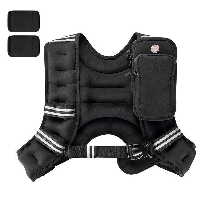 PACEARTH Weighted Vest,4lb/6lb/10lb/12lb/16lb/20lb/25lb/30lb Weight Vest with Reflective Stripe, Body Weight Vests Adjustable for Men, Women Workout, Strength Training, Running, Walking, Jogging