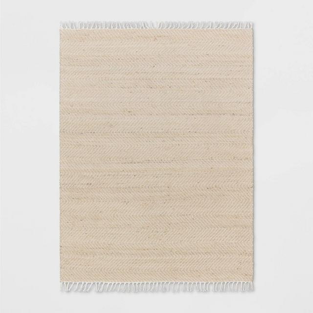 5'x7' Handloom Woven Area Rug Natural/Ivory - Threshold™