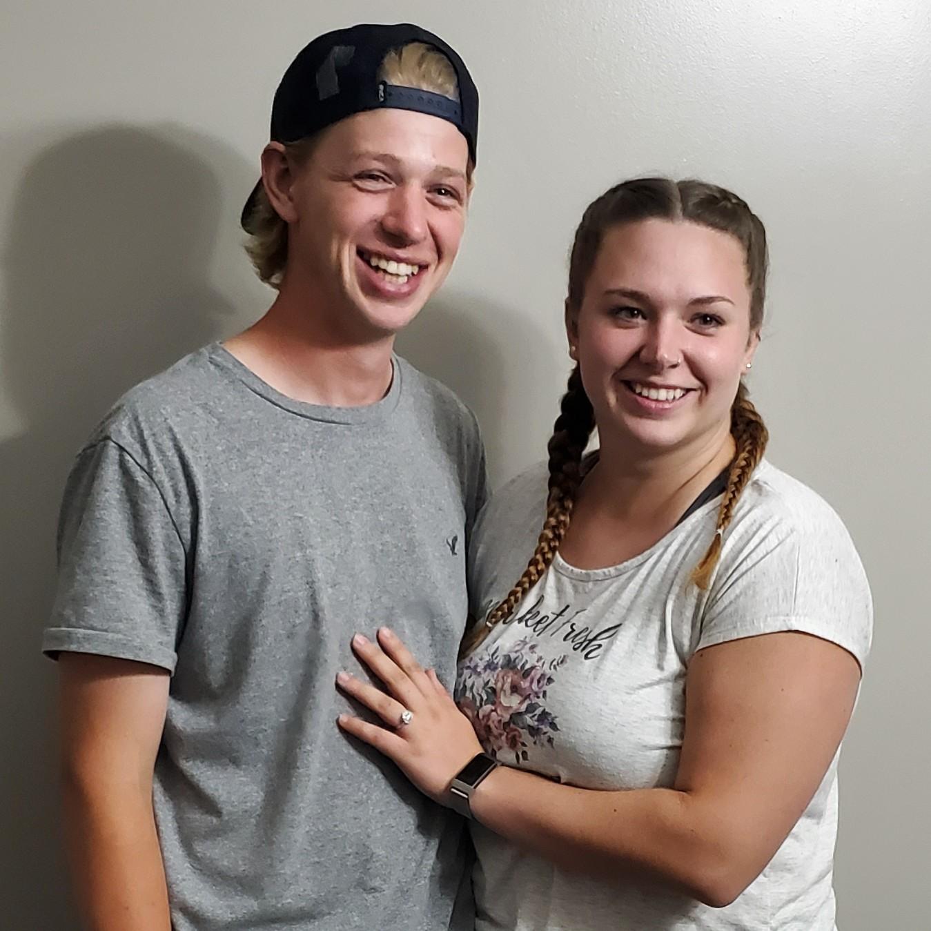 Celebrating with the family the night we got engaged, 2020