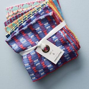 Woven Geo Jacquard Dishcloths, Set of 6
