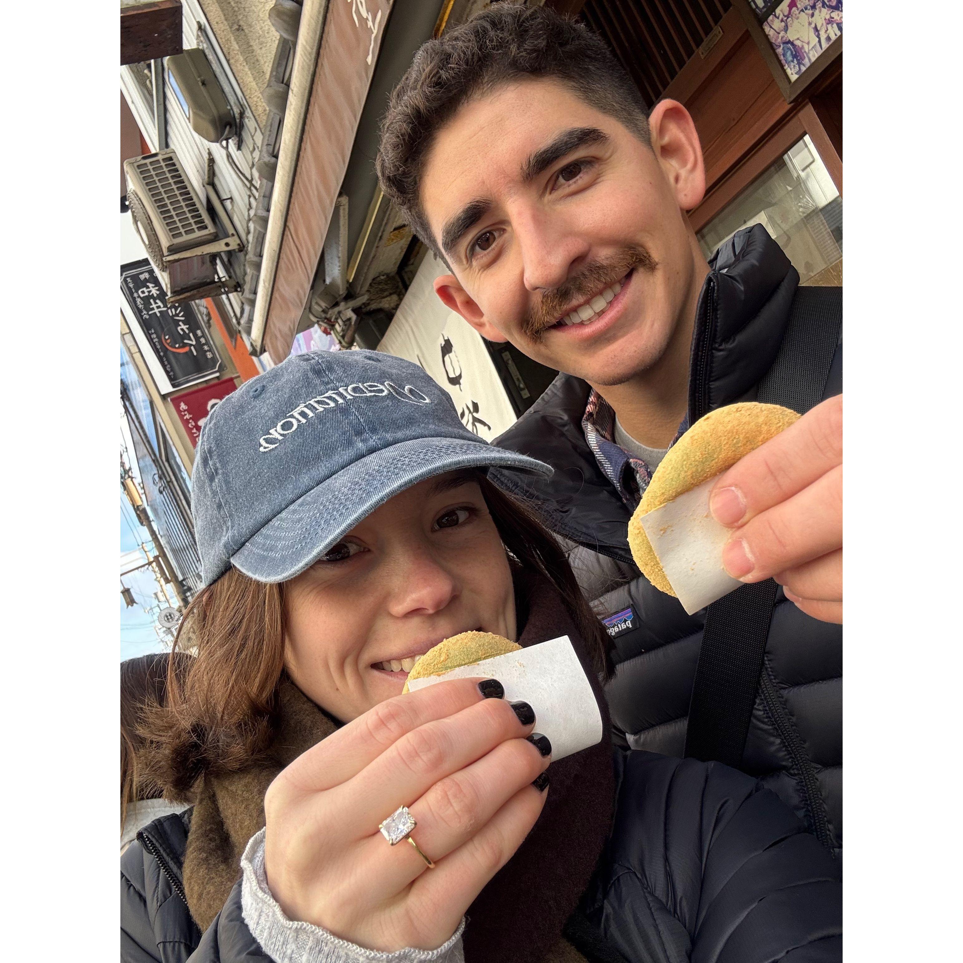 Fresh mochi in Nara, Japan.