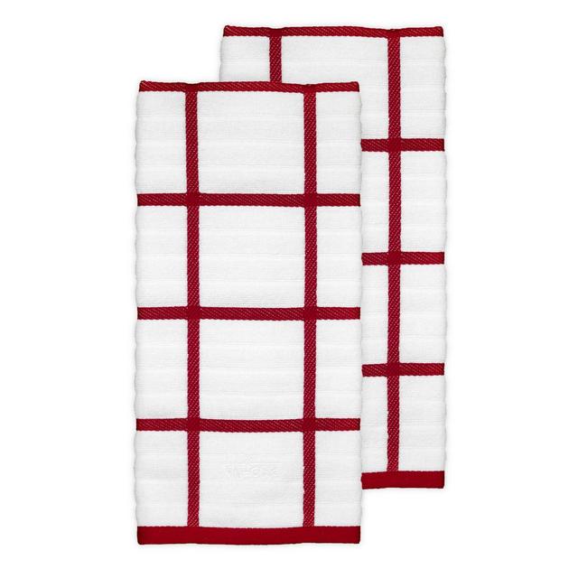 All-Clad Plaid Kitchen Towels in Chili (Set of 2)