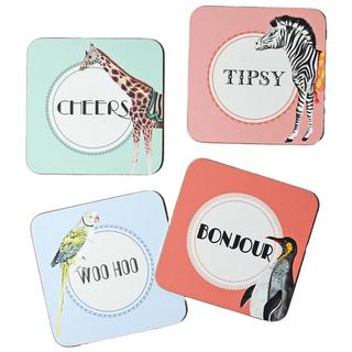 Cheeky Slogans Tipsy Coaster, Set of 4