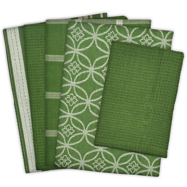 Harvest Kitchen Towels in Sage (Set of 5)