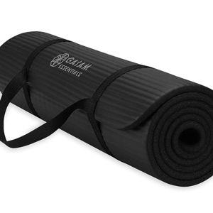 Gaiam Yoga Mat, Pilates & Exercise Mat, Thick 2/5" (10mm) Workout Mat with Easy-Cinch Carrying Strap for Home & Gym Workouts