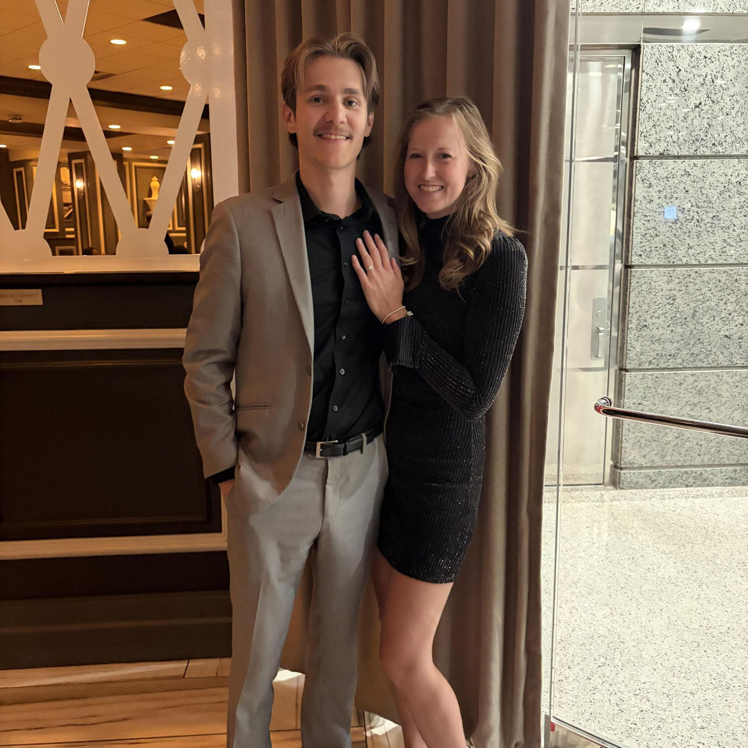 Celebrating with friends at the site of our first date, Ruth's Chris in Minneapolis