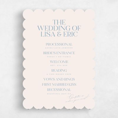 Blue Scalloped Wedding Program - Menton