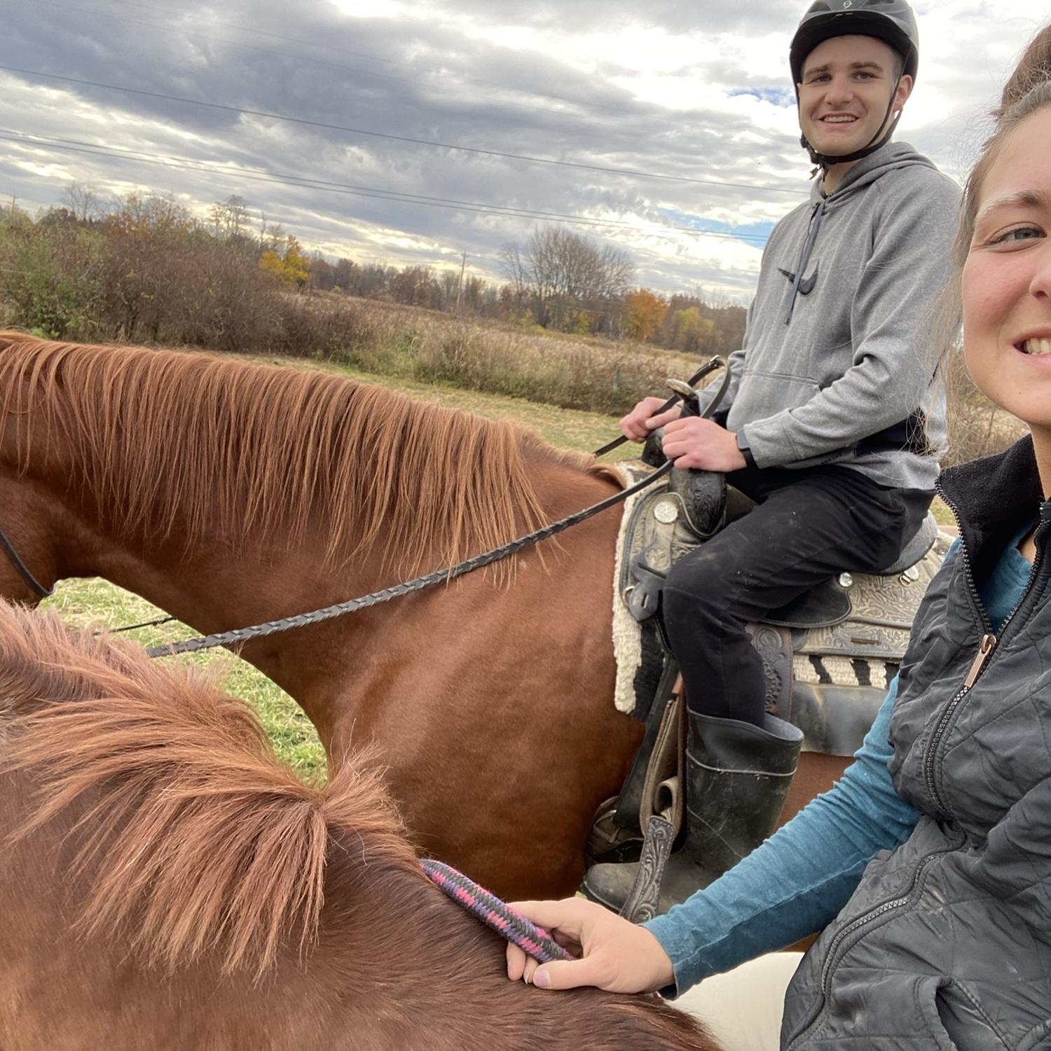David riding Norman for the first time!