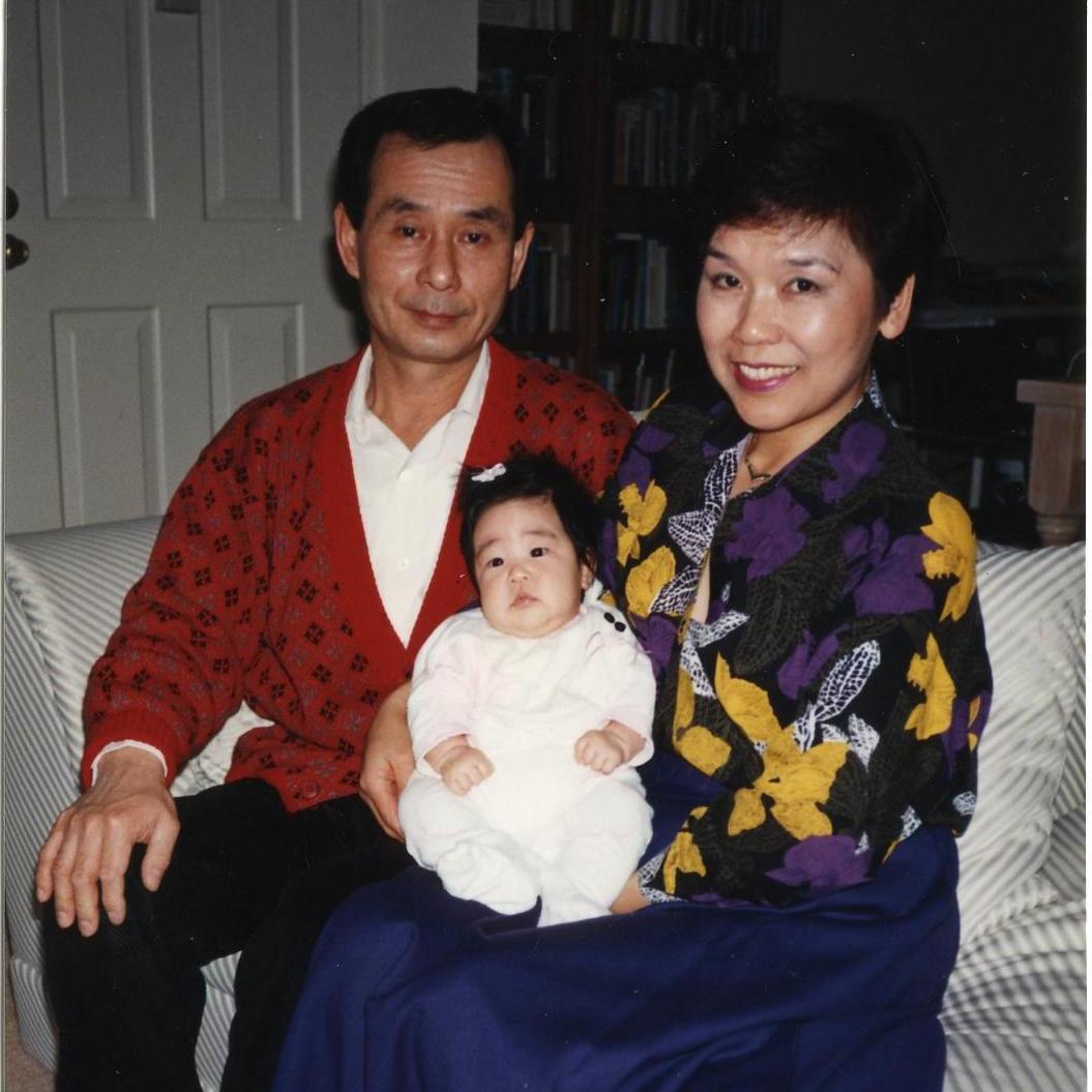 Amy with maternal grandparents