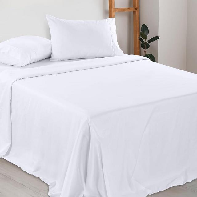 Utopia Bedding King Sheet Set - Brushed Microfiber - Soft Bed Sheets for King Size Bed - Luxury Bedding Sheets with Fitted Sheet, Flat Sheet & 2 Pillow Cases - Deep Pocket (White)