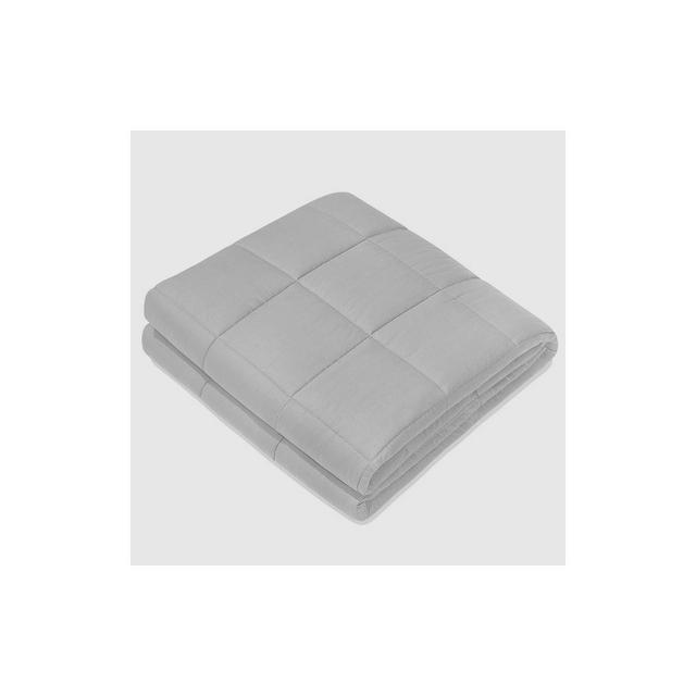 60" x 80" 100% Cotton Luxury 20lbs Weighted Blanket Light Gray - NEX