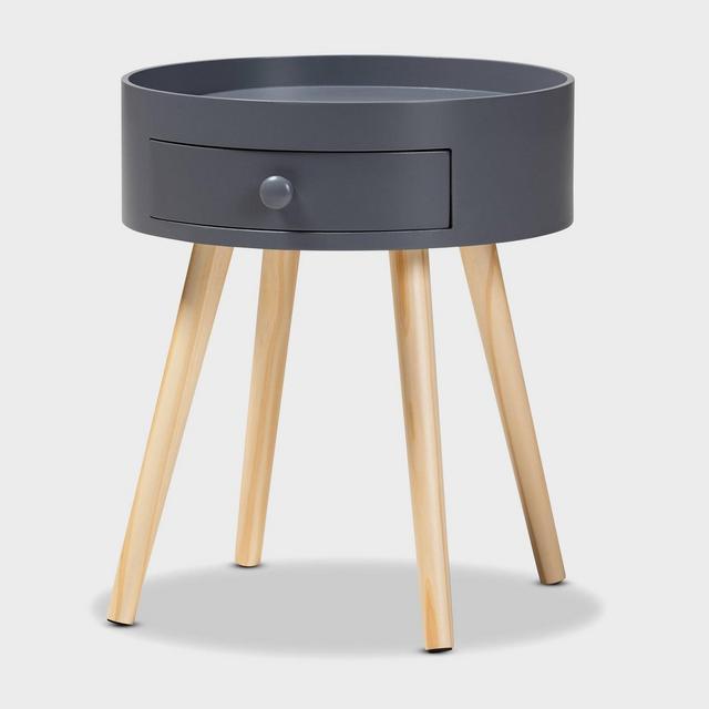 1 Drawer Jessen Wood Nightstand Gray - Baxton Studio