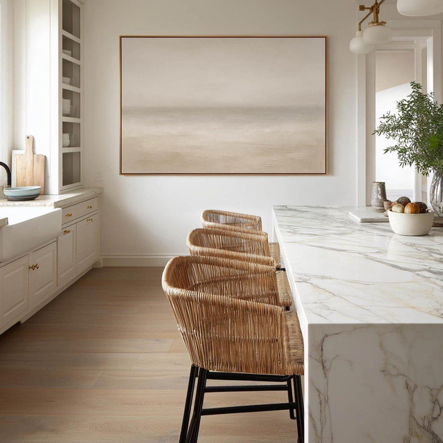 Neutral Abstract Modern Minimalist Landscape Wall Art