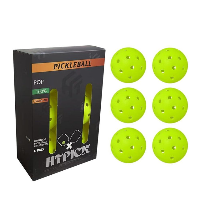 HTPICK Pickleball Balls | Crack-Resistant | 40 Holes Outdoor Pickle Balls | High Bounce, Perfectly Balanced Pickle Ball for Tournament Play