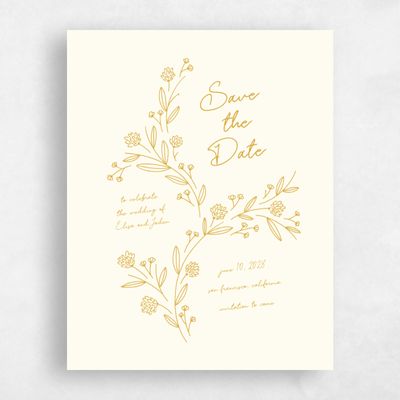 Mustard, Yellow Wedding Save the Date - Larian Portrait