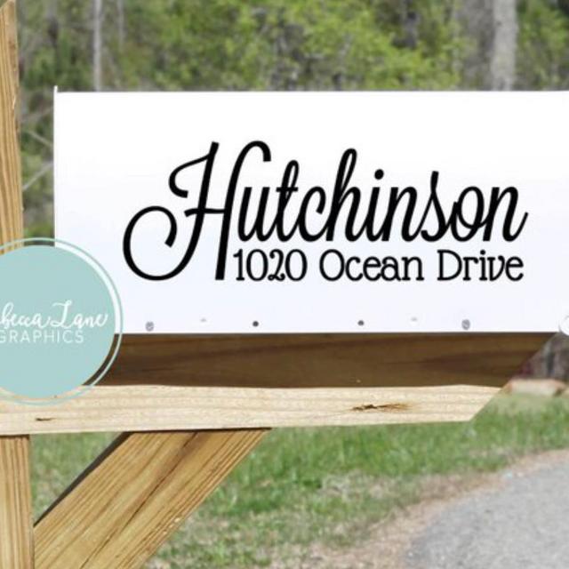 Personalized Name and Address Mailbox decal II