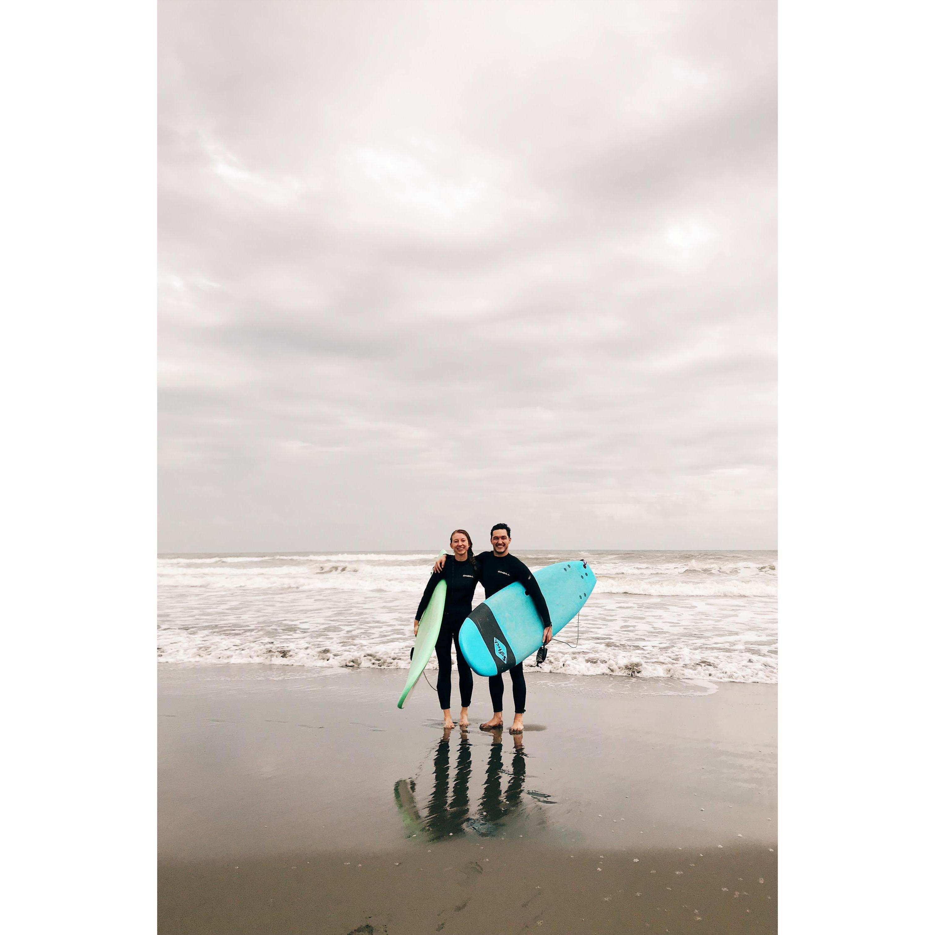 Surfing in Japan where the 2020 Olympics would have been held