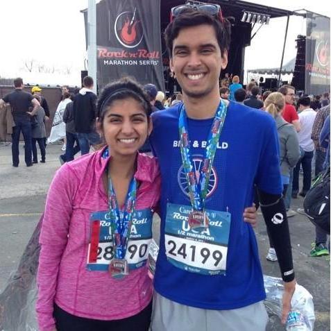 We got to know each other while training for a race - this picture was taken at the end of our first half marathon!