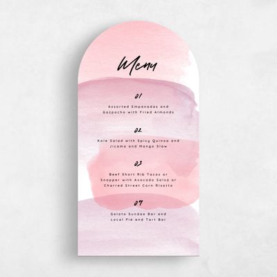 Pink Arch Wedding Menu - Bailey
