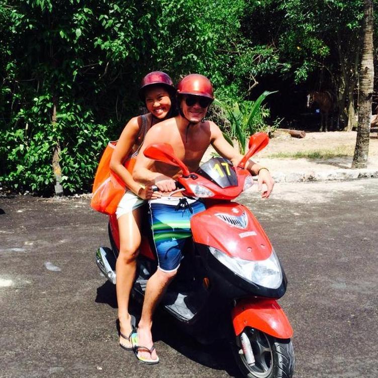 Riding around Jamaica on a scooter