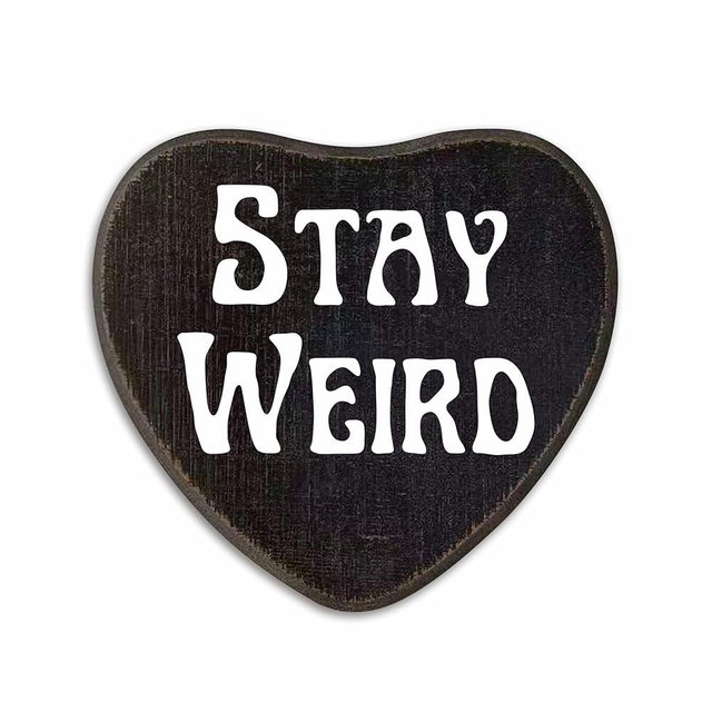 Wooden Plaque With A Hook - Stay Weird - Retro Gothic Wall Art, Bar, Living room, Funny Natural Pine Wood Decorative Sign, Gifts For Woman, Man, Lover, Home & Office Decoration & Accessories - D06
