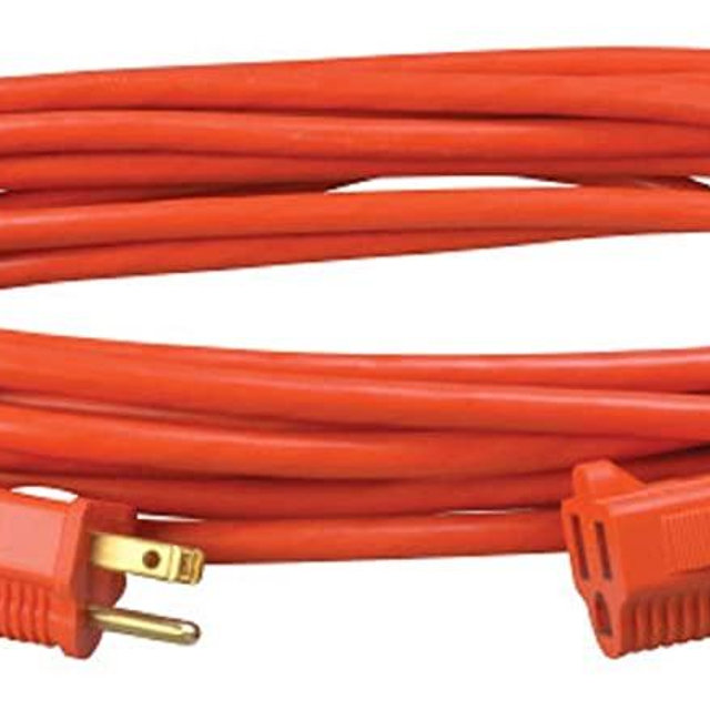Southwire 2307SW Vinyl Outdoor Extension Cord In Orange With 3-Prong Plug (25 Feet, 16/3 gauge)