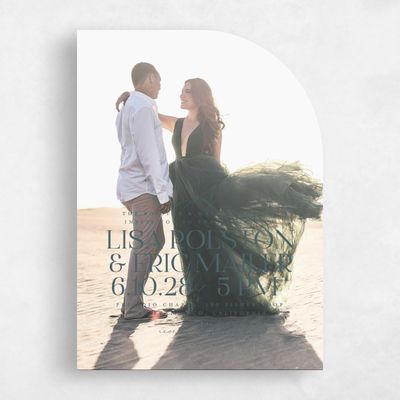Deep Blue Spruce Wedding Invitation - Menton Photo