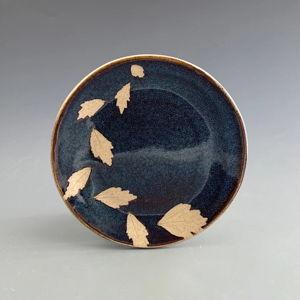 Small Plate Dark Rose of Sharon | Kaleidoscope Pottery