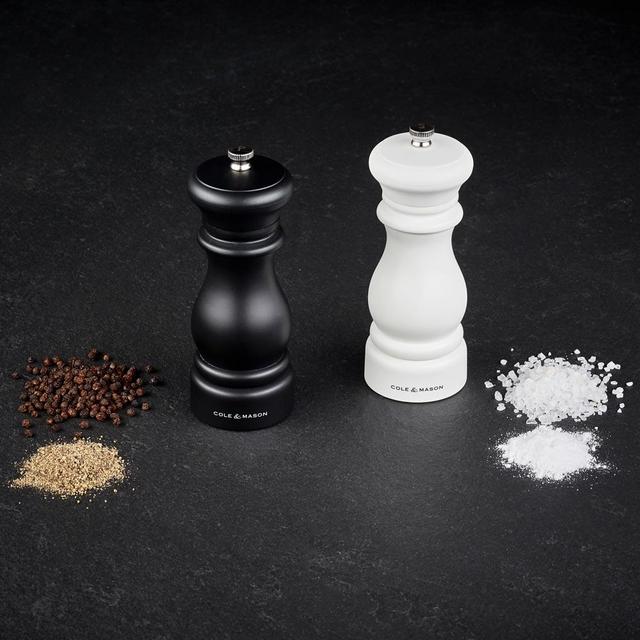 Cole & Mason Southwold Classic Salt & Pepper Mill Gift Set, Black/White