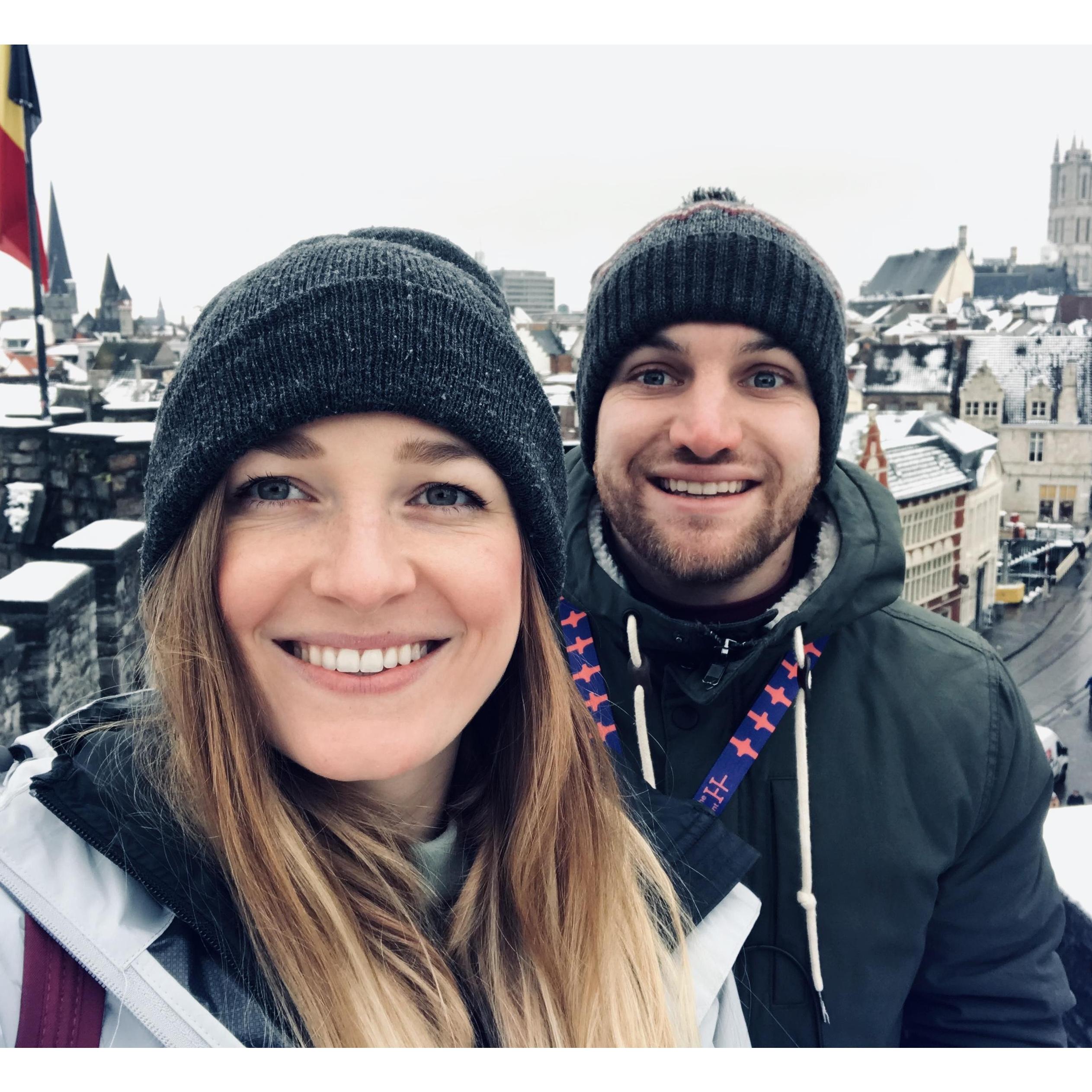 On a castle in Ghent, Belgium