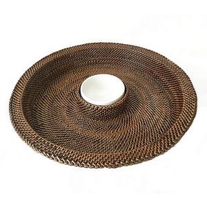 Southern Living Woven Nito & Ceramic Chip & Dip Server