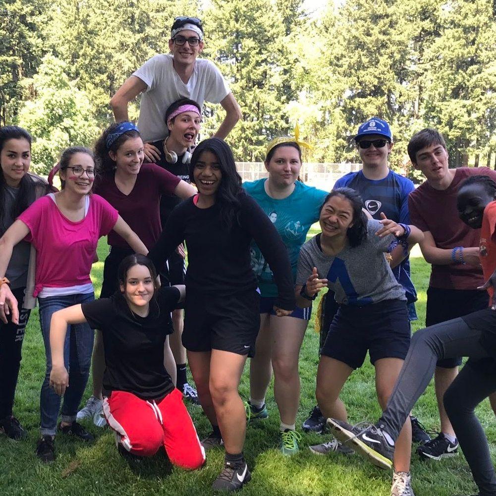 5/2019: Catch him standing nearby again in this goofy class photo from Spring Field Day in our junior year! (unclear what this pose is, but it’s an accurate depiction of the general class dynamic!)