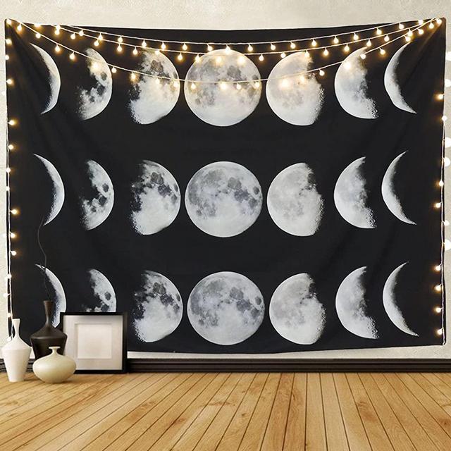 Martine Mall Tapestry Moon Phase Change Tapestry Wall Tapestry Wall Hanging Tapestries Moon Constellations Tapestry Indian Wall Decor (Moon Phase Change, 59.1" x 82.7")