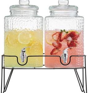 Party Glass Drink Dispenser Station - 1.5 Gal, Set of 2