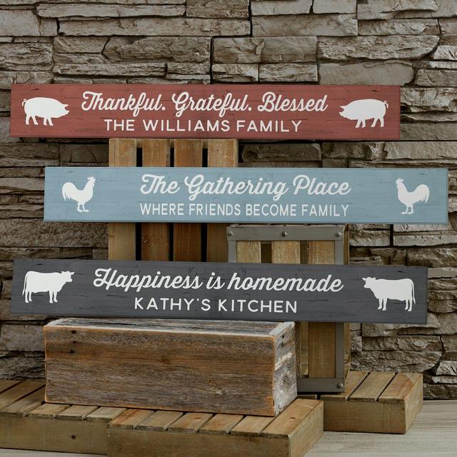 Farmhouse Kitchen 29-Inch x 4-Inch Wood Sign