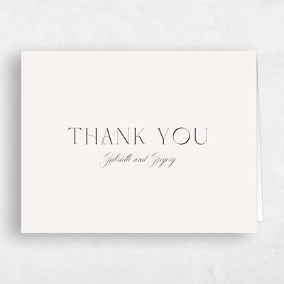 Light Oatmeal, Beige Wedding Thank You - Payton Landscape