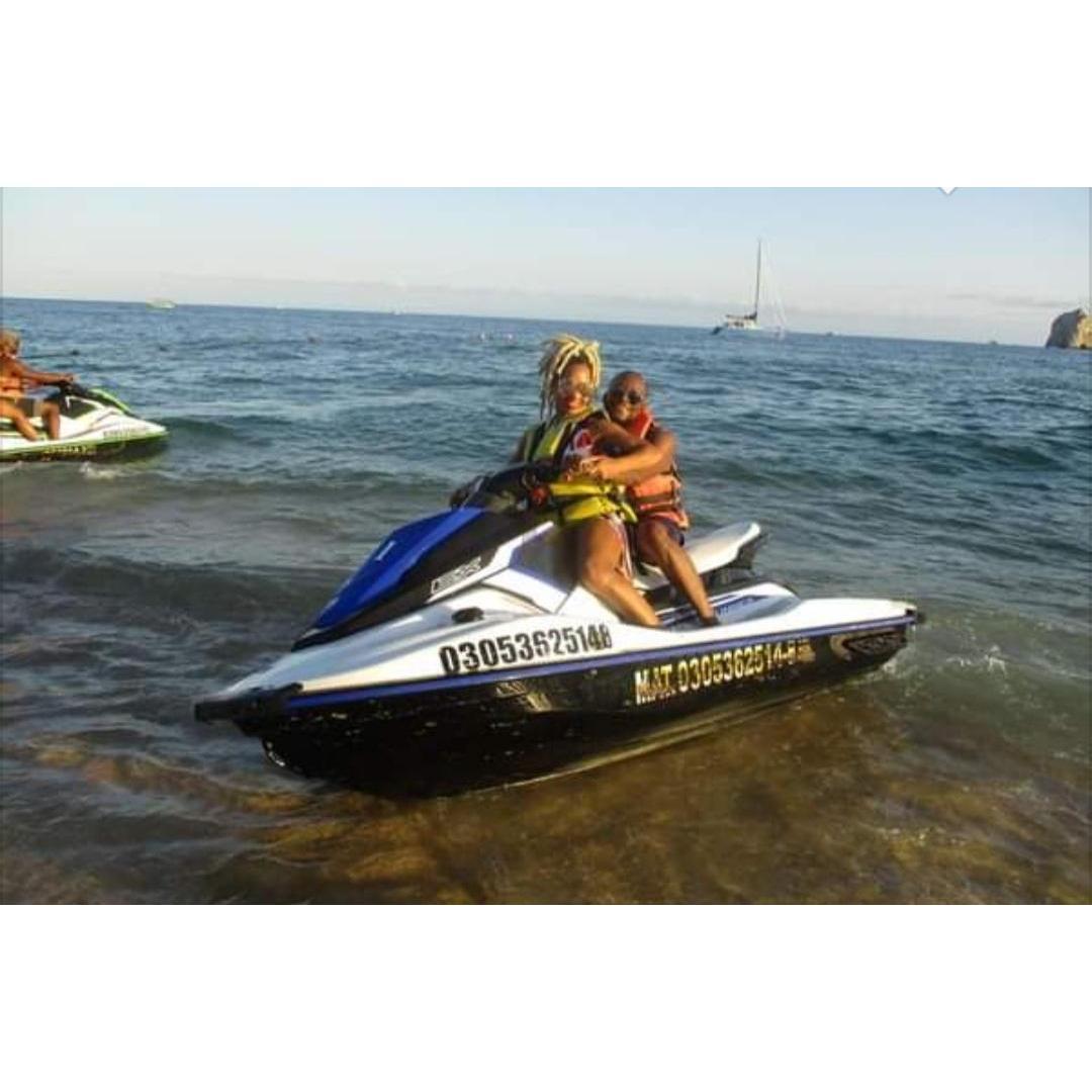 Jet skiing with my love in the seas of Los Cabos, Mexico💘