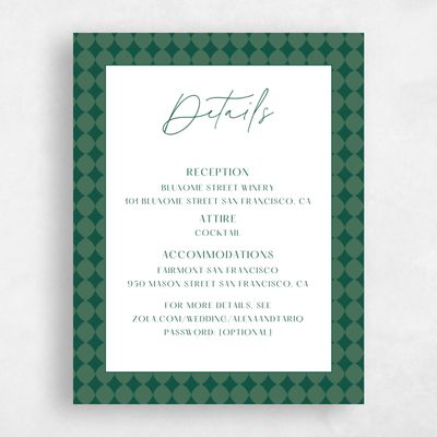 Emerald, Green Wedding Enclosure - Raven