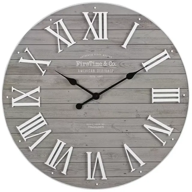 FirsTime® Emmett Shiplap 27-Inch Wall Clock in White/Grey