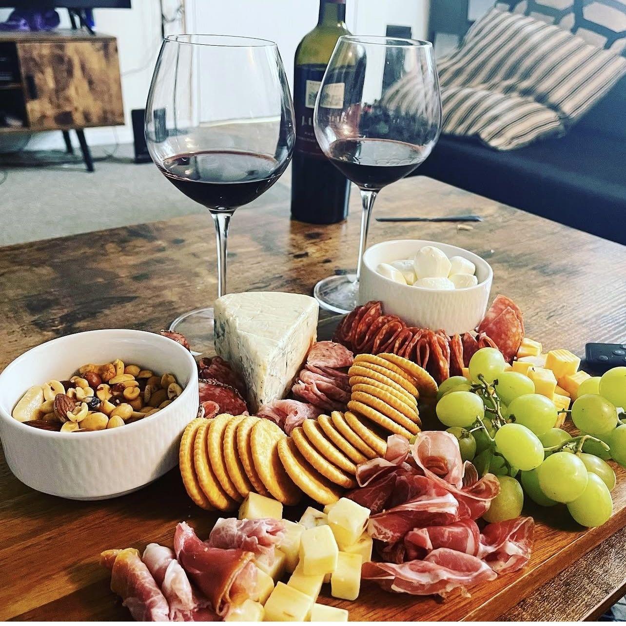 So many of our dates consisted of a charcuterie board and wine. We loved just being home with our snacks.