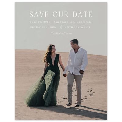 Light Oatmeal, Beige Wedding Digital Save the Date - Bianca Photo