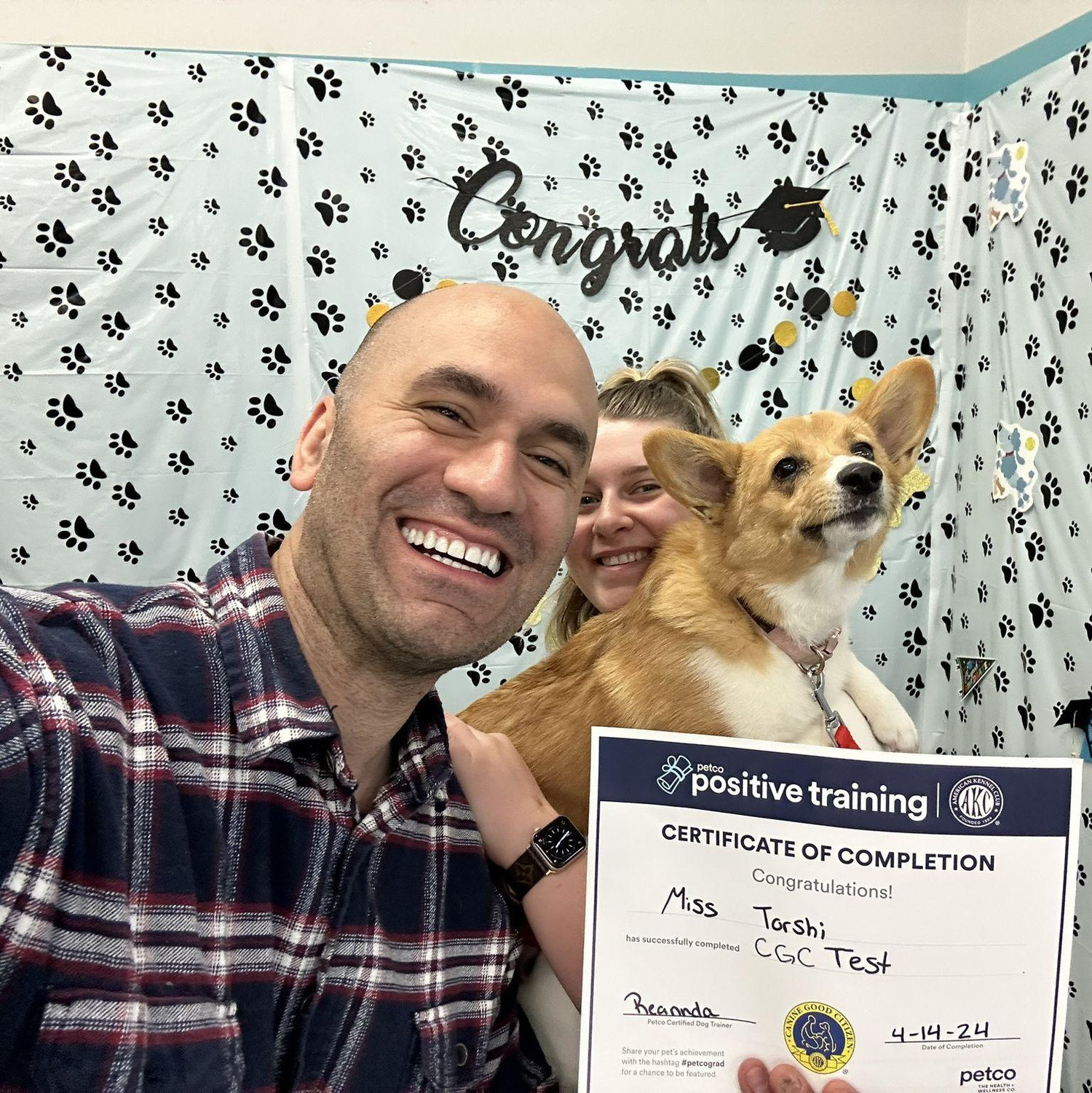 Torshi's graduation. She's a certified naughty dog!