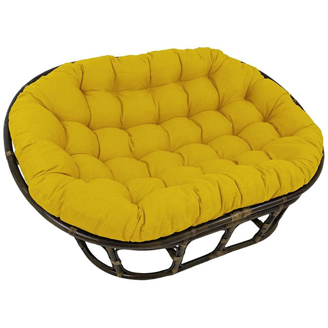 Blazing Needles Indoor/Outdoor Double Papasan Cushion, 1 Count (Pack of 1), Lemon
