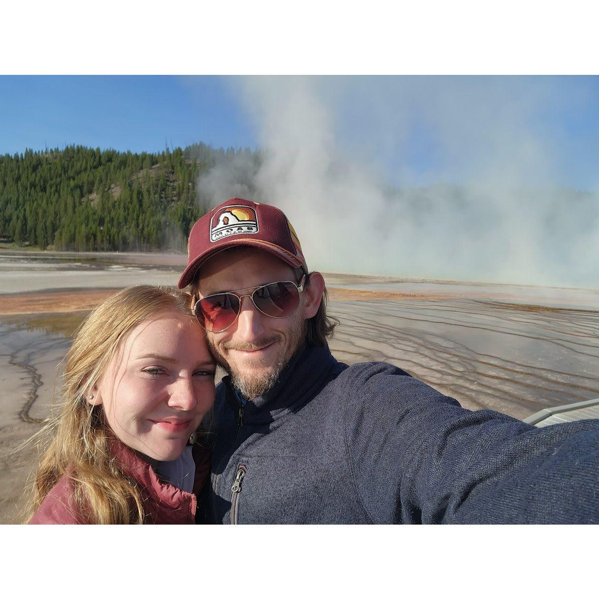 First trip as an engaged couple to Yellow Stone.